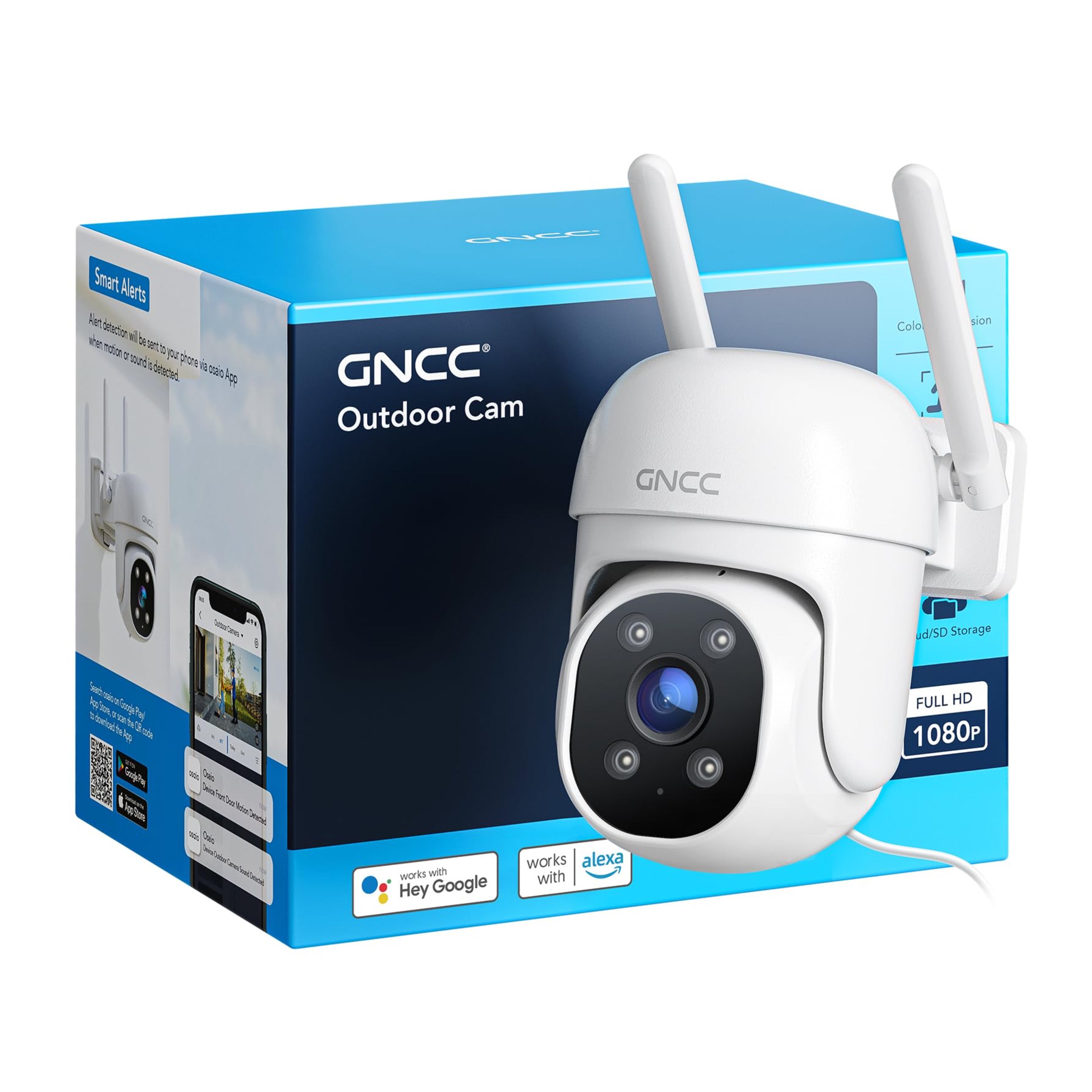 كاميرا GNCC GK2 خارجية PTZ ذكية 1080P رؤية ليلية ملونة