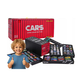 مجموعة سيارات 48 قطعة مع مرآب متعدد الطوابق 48-piece car set with multi-story garage