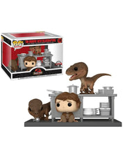 POP MOMENT JURASSIC PARK TIM AND VELOCIRAPTORS