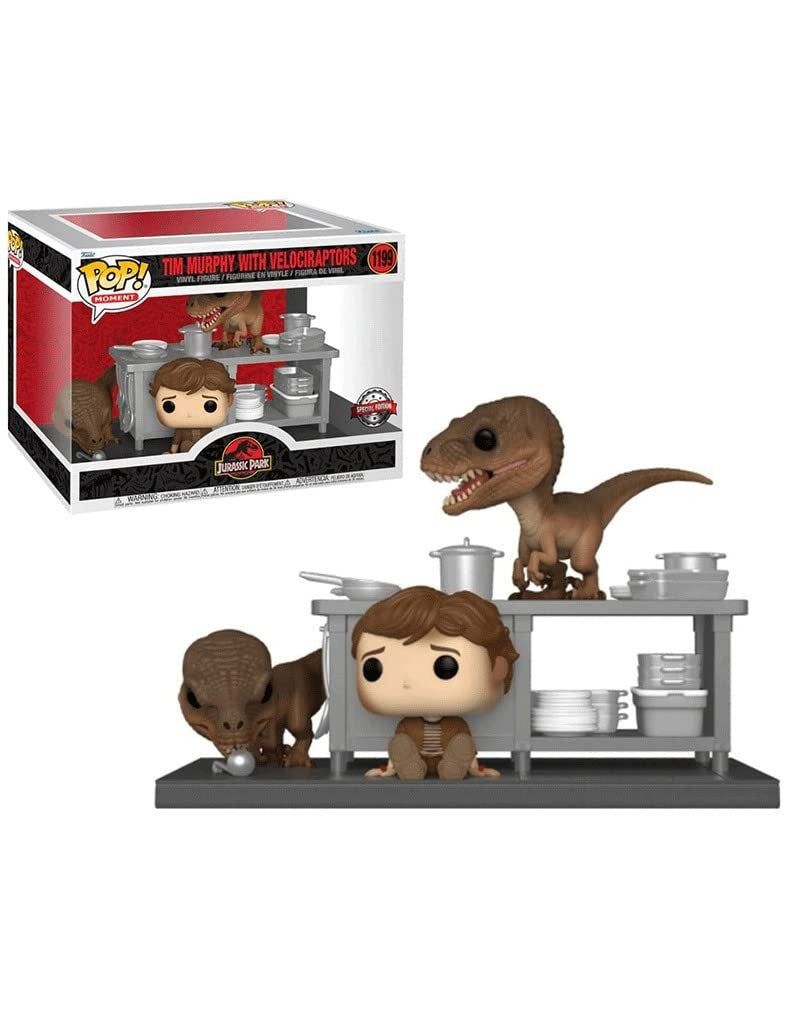 POP MOMENT JURASSIC PARK TIM AND VELOCIRAPTORS