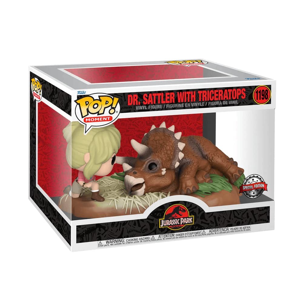 POP MOMENT JURASSIC PARK DR.SATTLER TRICERATOPS